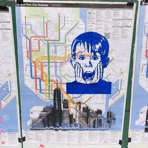 Hand Painted Original New York City Subway Map Artwork - Home Alone
